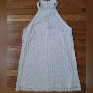 LULU'S  White Halter Neck Sheath Midi Dress